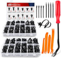 Nilight 480pcs Car Retainer Clips & Fastener Remover with 12 Most Popular Sizes Auto Push Pin Rivets Set -Door Trim Panel Clips for Toyota GM Ford Honda Acura Chrysler