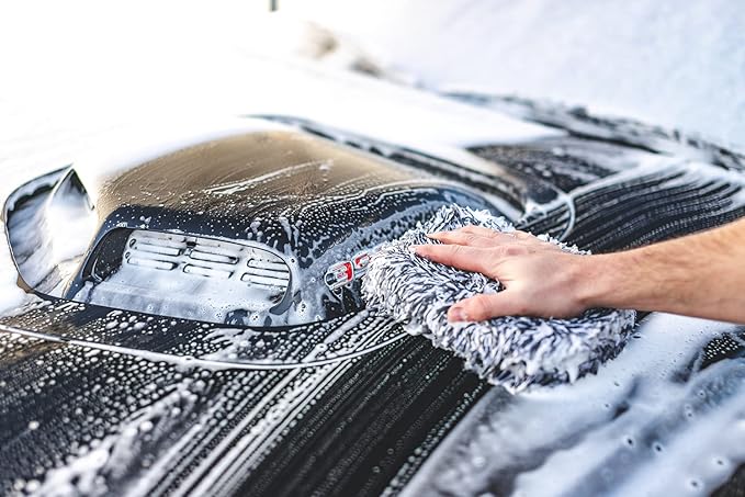 The Rag Company - The Cyclone Ultra Wash Mitt + Cyclone Ultra Wash Pad 6in x 8in Combo Pack - Microfiber Blend, Twist Loop Interior Liner Ideal for Foam, Soap + Bucket, & Rinseless Washing Methods