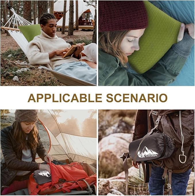 Ivellow Memory Foam Travel Pillow Compressible Camping Pillow for Sleeping Shredded Memory Foam Pillow Compact Firm Supportive Small Pillow for Adults Kids Outdoor Backpacking Hiking Essential Gear-S