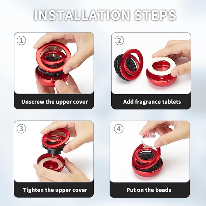 Kwak's Car Air Freshener Solar Energy Rotating Refillable Air Purifier for Car Interior Dashboard Autorotation Decoration Accessories(Black)