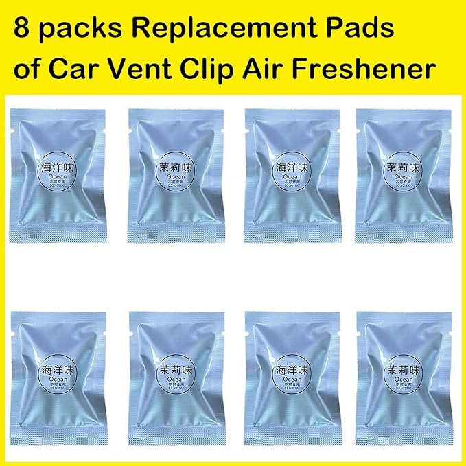 8 Packs Car Air Fresheners Solid Fragrance Replacement Pads, Propeller Air Outlet Vent Fresheners Refill, Car Perfume Suitable for Automotive Interior Decoration (8 Packs)