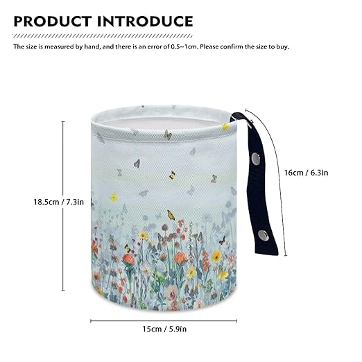 Wild Floral Pattern Cute Car Trash Bag, Hanging Car Organizer and Storage Bag, Trash Bin for Car Accessories, Vehicle, Travelling, Camping