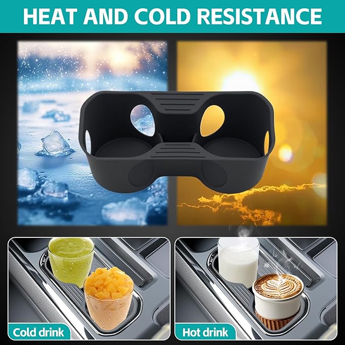 Cup Holder Organizer Compatible with 2023-2025 2026 Chevy Silverado/GMC Sierra 1500 & 2022 Refreshed 1500 Accessories, Insert Console Drink Holder Protector (Full Console w/Bucket Seats ONLY)