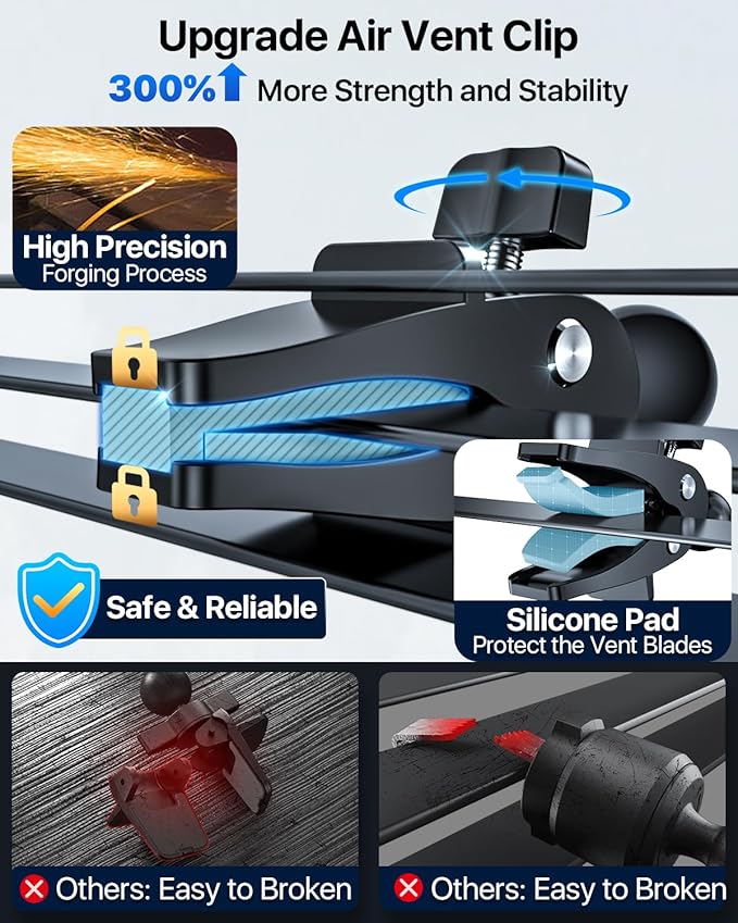 【98+LBS Strongest Suction & Military-Grade】Ultimate Car Phone Mount【Patent & Safety Cert】 Cell Phone Holder Truck Stand for Dashboard Windshield Vent for iPhone 17 Pro Max 16 15 Samsung,Graphite Black