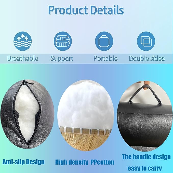 Adult Booster Seat for Car/Portable Booster Seat for Driver/Breathable Non-Slip Seat Cushions with Practical Handle for The Car, Office, Wheelchair, Broader Vision, 17.7"x15.7"x4.7"（Blue）