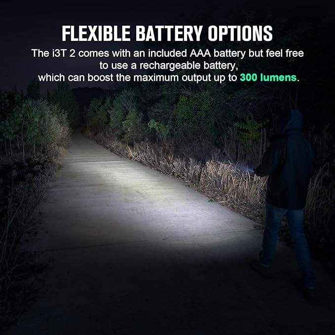 OLIGHT I3T 2 EOS Pocket EDC Flashlight, 200 Lumens Compact Bright Handheld Flash Lights, Dual-Output Tail Switch with AAA Battery and Two-Way Pocket Clip for Camping and Hiking (Orange)