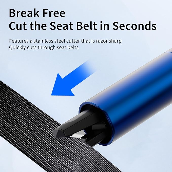 HHXS Car Glass Breaker and Seatbelt Cutter 4 Pack,Car Window Breaker Tool,Portable Car Safety Hammer Escape Hammer with Tempered Glass Sample Universal Safe Hammer Emergency Hammer for Car(Blue)