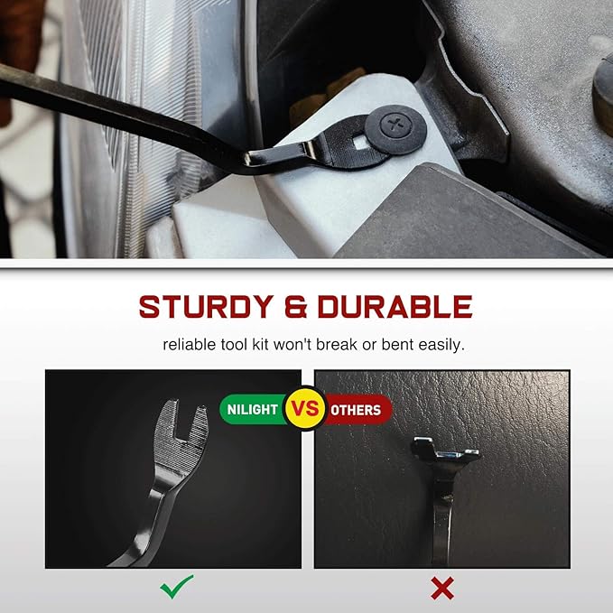 Nilight 480pcs Car Retainer Clips & Fastener Remover with 12 Most Popular Sizes Auto Push Pin Rivets Set -Door Trim Panel Clips for Toyota GM Ford Honda Acura Chrysler