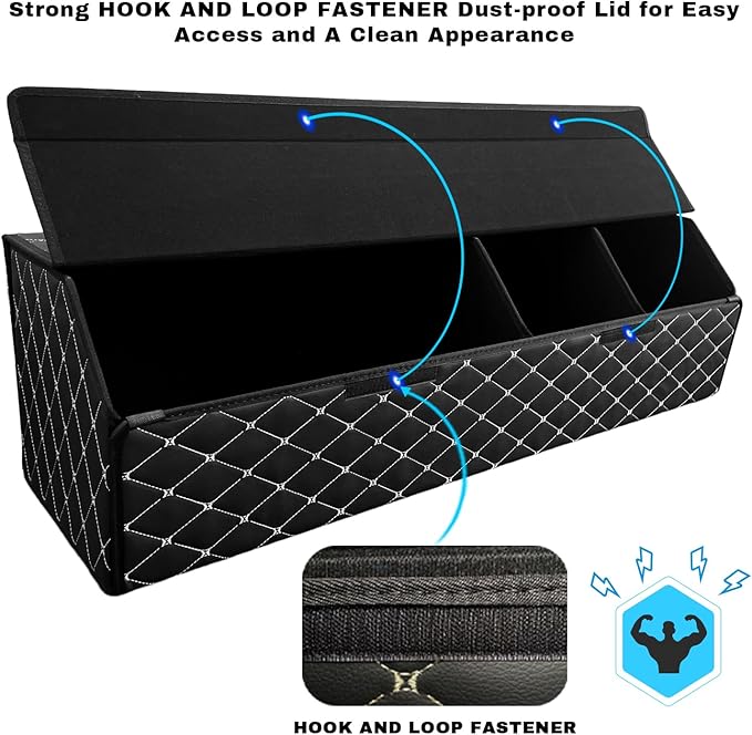 Car Trunk Organizer for Mazda3 - Custom Fit,All-Season Use，Adjustable Partition Design,Large Space Outdoor Trunk Organizer,Leather,for Mazda3 2019-2025