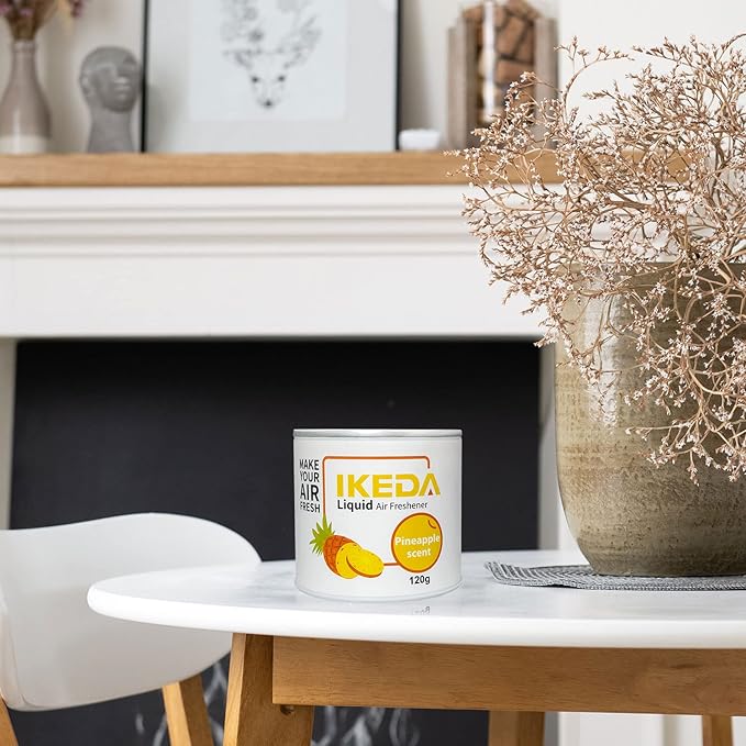 Car Air Freshener: Pineapple Scent Liquid Cans | Odor Elimination | Interior Deodorizer | 45days Long-Lasting Fragrance | Smoke Smell Remover | For Auto Home | 120g | 1 pack