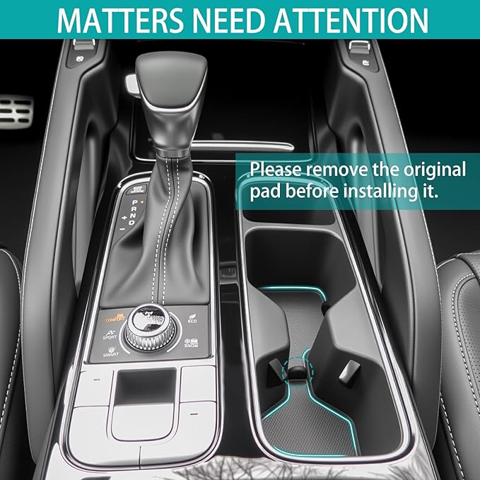 Cup Holder Organizer Compatible with 2020-2025 Kia Telluride LX S EX SX Accessories, Noise-Free Water & Dust Proof Silicone Insert Console Drink Holder for 20-25 Kia Telluride Accessories