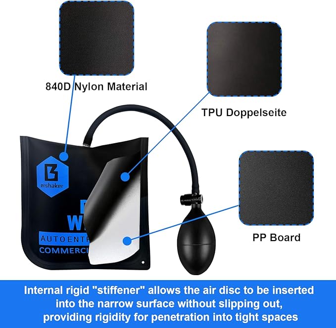 Air Wedge Bag Pump, Strong Commercial Grade Air Wedge Bag Pump Professional Leveling Kit & Alignment Tool Bag in the Popular Medium Size (6 Pack)