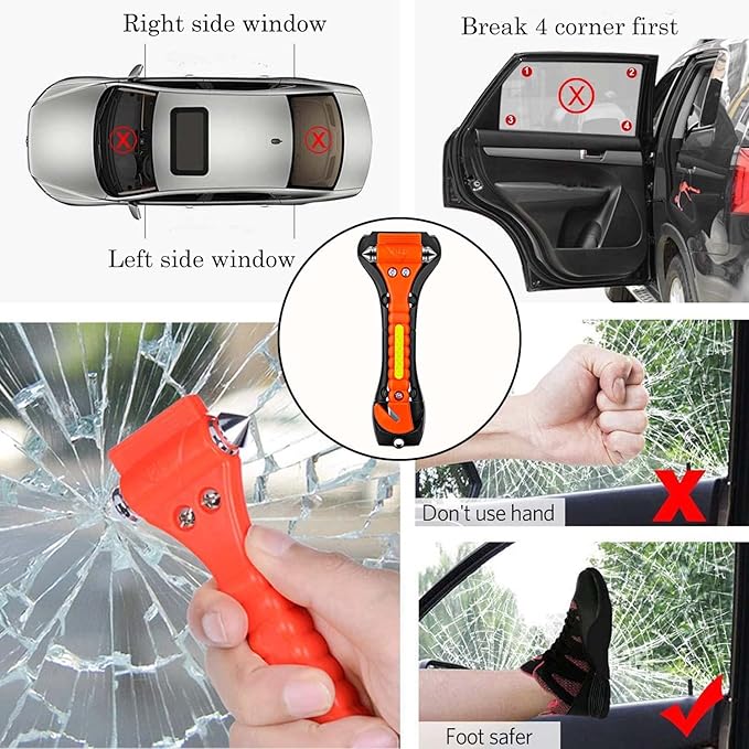 10 Pack Car Safety Hammer, Auto Emergency Escape Tool Car Window Glass Breaker and Seat Belt Cutter for Family Rescue, Car Life Saving Survival Kit
