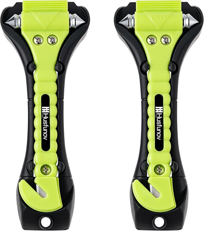 Car Safety Hammer Set of 2, Auto Car Escape Tool, Car Window Glass Hammer Breaker and Seat Belt Cutter Escape 2-in-1 Tool, for Family Rescue and Auto Traffic Accident Emergency Escape