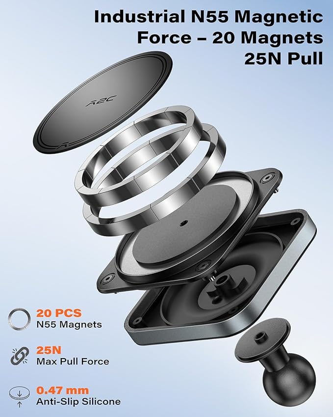 APPS2Car Magnetic Car Mount for Tacoma 2016-2023 & 2014-2021Tundra, Air Vent Phone Holder Compatible with iPhone 12-17 Series & MagSafe Case, 25N Magnetic Force, Metal 20mm Ball Socket Arm