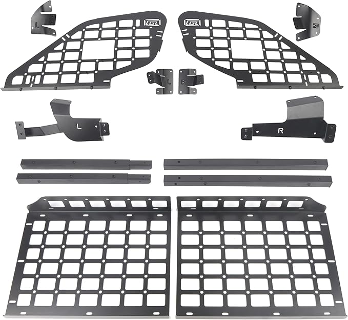 HIGH FLYING for Subaru Forester 14-18 Car Accessories Modular Storage Molle Panels System Trunk Shelf Luggage Storage Carrier Trunk Organizer Aluminum (Side Panels+Shelf with Power Tailgate)