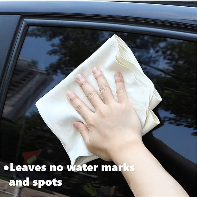 Chamois Cloth for Car, Drying Towel Large Natural Shammy Cleaning Cloth Towel Real Leather Car Washing Wipes (35'' x 23.6'')