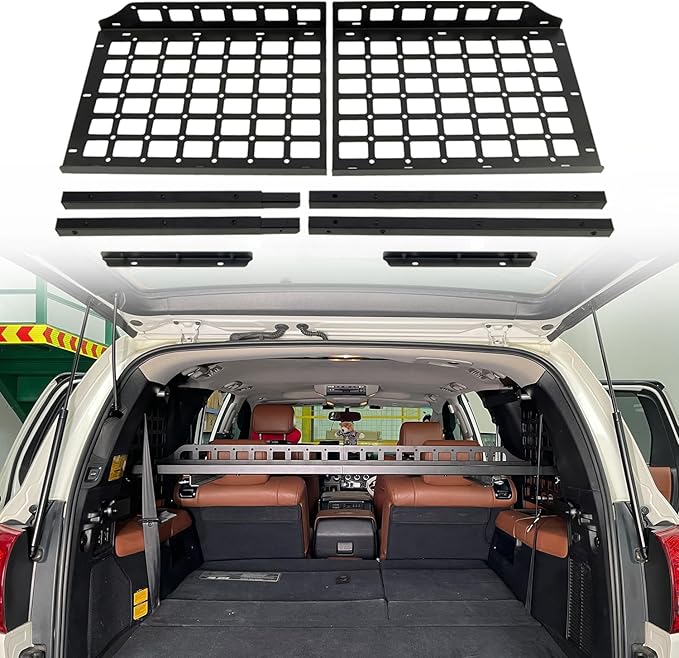HIGH FLYING for Toyota Sequoia 2008-2022 Car Accessories Modular Storage Molle Panels System Trunk Shelf Luggage Storage Carrier Trunk Organizer Aluminum Alloy (Trunk Shelf)