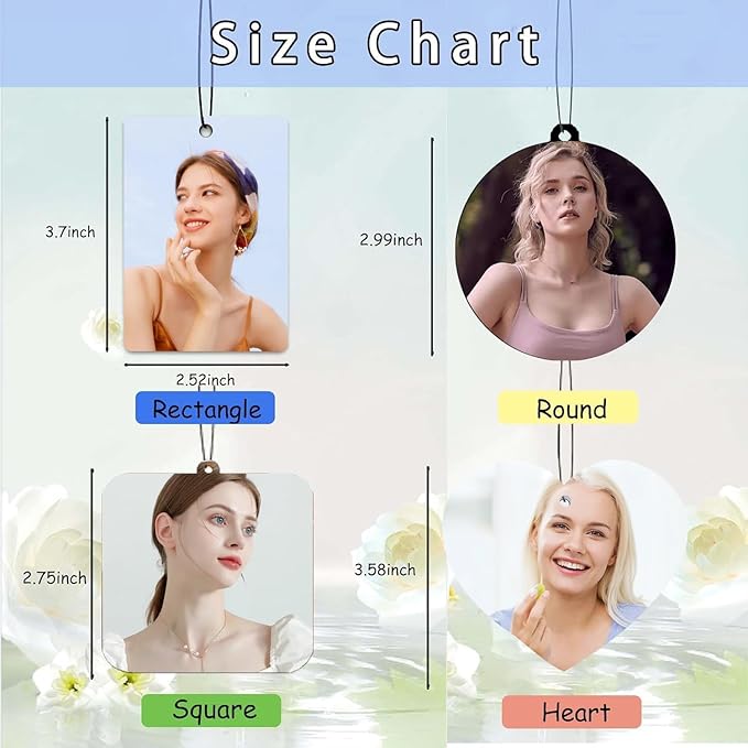 10Pcs Custom Air Fresheners with Picture,Custom Air Freshener for Car,Personalized Air Freshener for Car,Smell Air Fresheners with Photo for Hanging Ornaments, Wardrobe, Bathroom.(Rectangle)