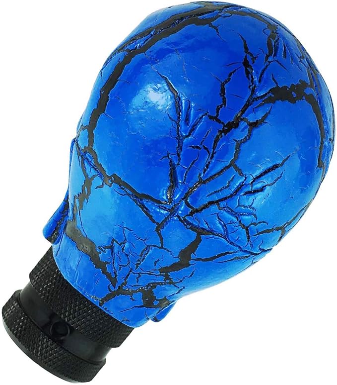 Abfer Car Gear Shifter Knob Skull Car Accessories Stick Shift Knobs with Black Pattern Fit Most Manual Automatic Vehicle (Blue)