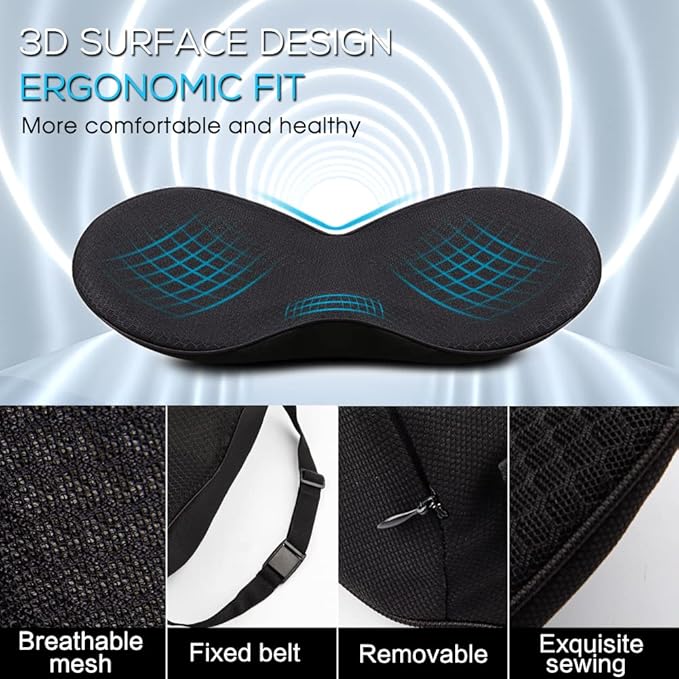 Car Seat Cushion, Car Memory Foam Seat Cushion, Car Seat Wedge Cushion, Back Support, Pain Relief for Road Driving Long Trip Essentials(Black)