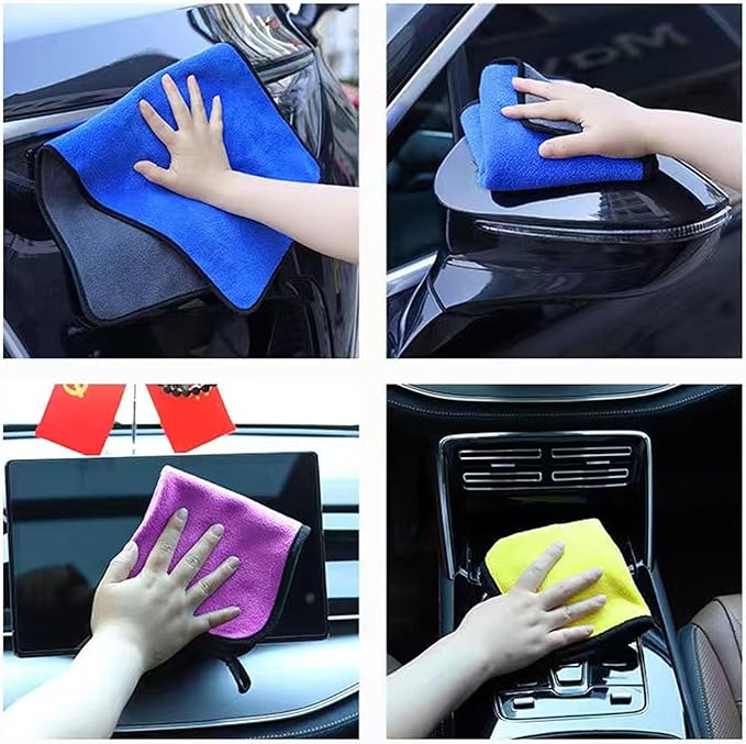 10 Pack Premium Microfiber Towels Coral velvet Washing and Detailing Towels for Car Detailing Household Cleaning Ultra-Soft Super Absorbent, Lint Streak-Free 11.8"x15.7” Cleaning Cloth (5colors)