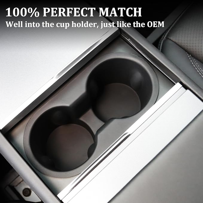 Cup Holder for Tesla Model Y Juniper 2026 2025/Model 3 Highland 2024 2025 2026 - Center Console Cup Holder Insert Removable & Washable Interior Accessories for Tesla Model Y/3