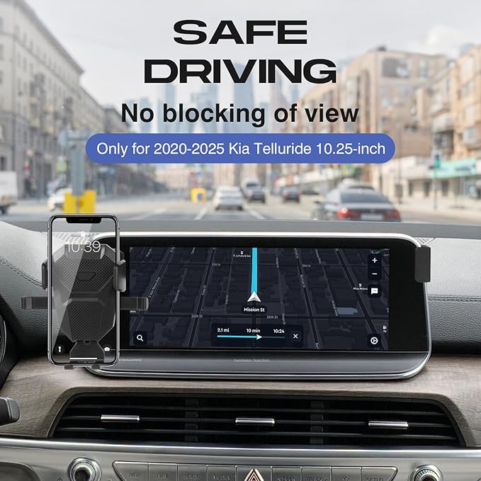 Car Phone Holder for 2020 2021 2022 Kia Telluride Accessories,Adjustable GPS Telluride Phone Mount ONLY for 10.25-inch Screen,Hands-Free Ultra Stable Phone Stand for All Phones