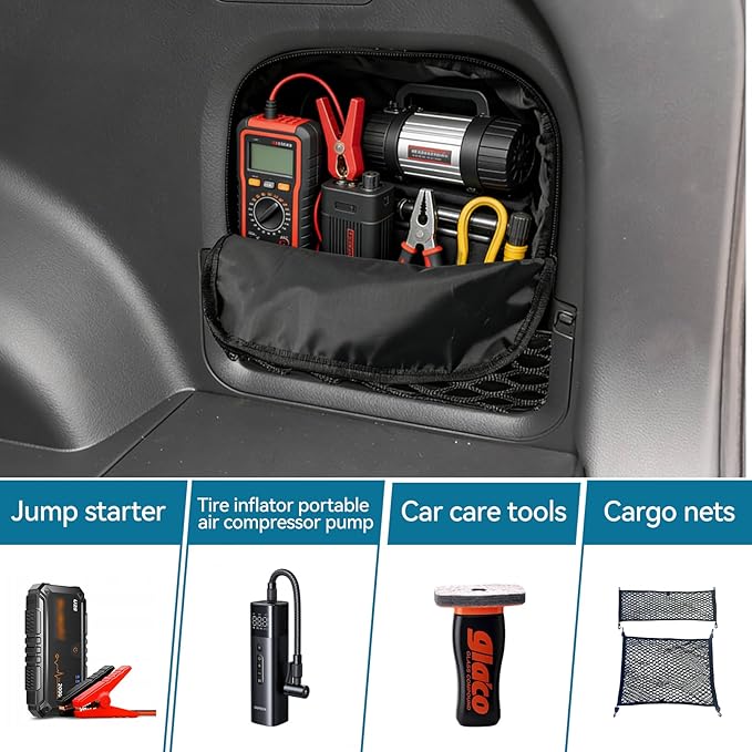 Trunk Organizer Multifunction Storage Backpack RAV4 Trunk Cubby Bag Organizer Oxford Cargo Side Pocket Bag for Toyota RAV4 2019 2020 2021 2022 2023 2024 2025 Car Interior Accessories, Black