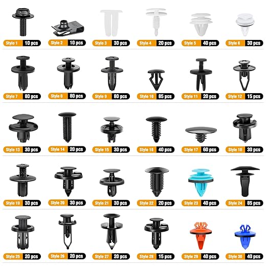 GOOACC 1045Pcs Car Push Retainer Clips & Auto Fasteners Assortment -30 Most Popular Sizes Nylon Bumper Fender Rivets with Fasteners Remover an 10 Cable Ties for Toyota GM Ford Honda Chevy