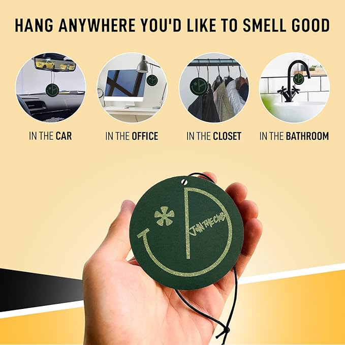Join The Club 6-Pack Oudwood Car Air Freshener with Natural Essential Oils for Aromatherapy - Exquisite Hanging Scent for Men - Perfect for Cars & Compact Areas - Car Accessories