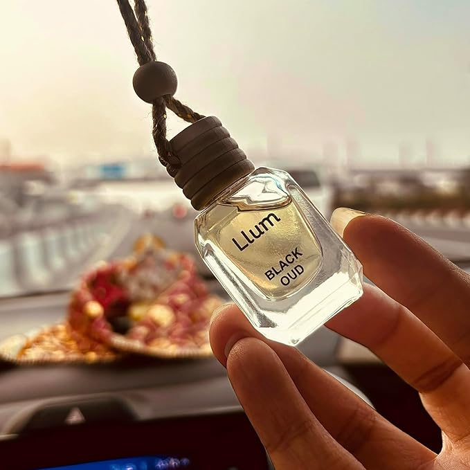 Black Oud Hanging Air Freshener for Car, Home | with AC Vent Clip |10ml, 0.34 fl.oz |Luxury, Organic, Toxin-Free, Alcohol-Free Perfume |Interior Accessory for fresh Aroma|Long Lasting Fragrance