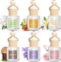6 Pack Car Air Freshener for Women, Long Lasting Slow-Release Natural Essential Oil Scents Air Freshener Diffuser, Hanging Cute Car Accessories, Refined Auto Interior Decor Gift (8ml Each)