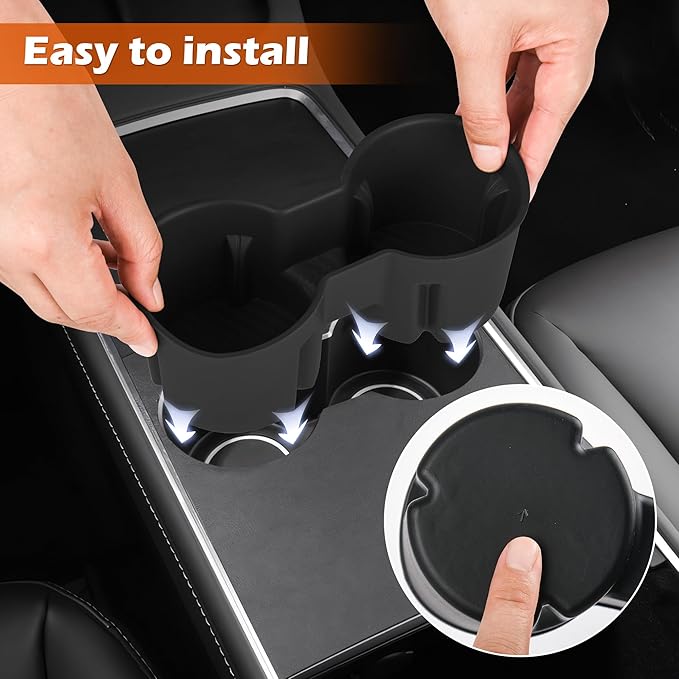 frani Center Console Cup Holder Designed for Tesla Model 3 2021-2023 Model Y 2021-2025,Tesla Interior Center Console Accessories Black