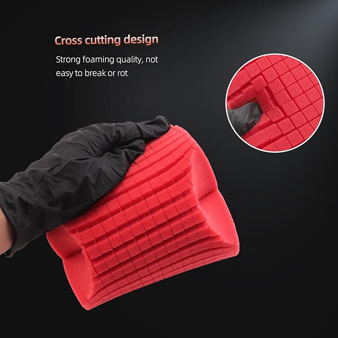 SPTA Car Wash Kit, Clean & Car Wash Kit (9 Items, Including 2-16oz. Car Wash Shampoo, 1Pc Microfiber Mitts,1Pc Red Car Wash Sponge, 2Pcs 16"x16" Microfiber Detail Towels and 3Pcs Car Detail Brush