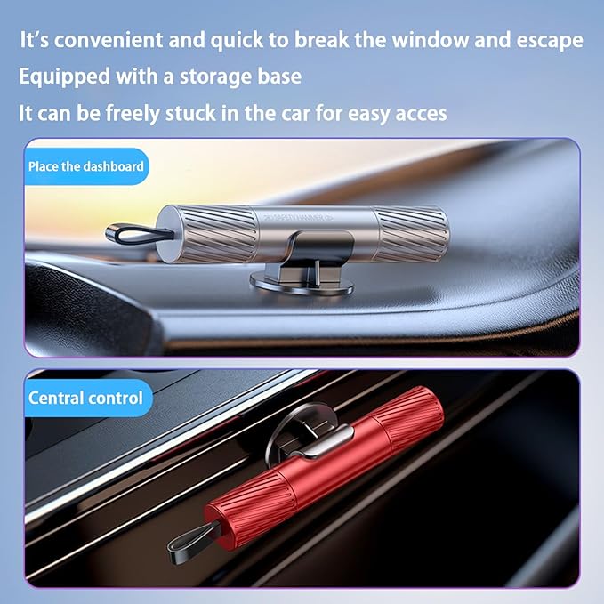 Safety Hammer - New safety glass breaker, underwater safety hammer, car hammer, seat belt cutter, window breaker, emergency escape tool, suitable for various glass breakers, safety hammer (3 pieces)