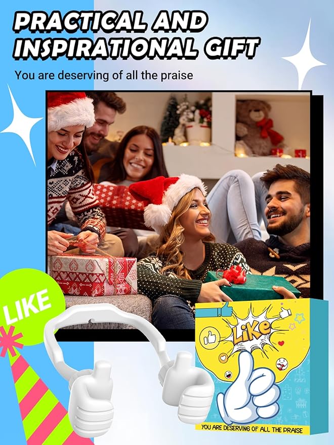 Valentines Day Gifts for Men Women Teens Kids: Thumbs Up Lazy Phone Stand Holder for Desk Funny Gadgets for Teenage Boys Girls Dad Father Mother Mom Son Daughter Husband Wife Adults Gifts for Easter