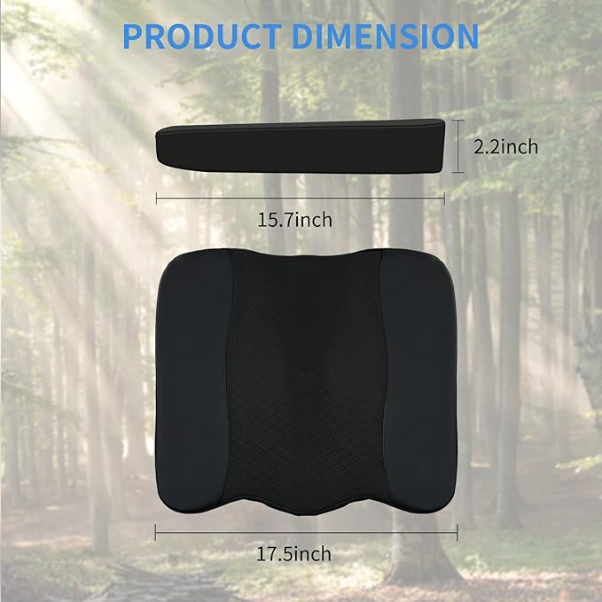 Nilight Car Seat Cushion Black Leather Breathable Mesh Splicing Cushion Memory Foam Suitable for Daily Life Driving Relieves Sciatica and Tialbone Pain Improves Drive Visibility