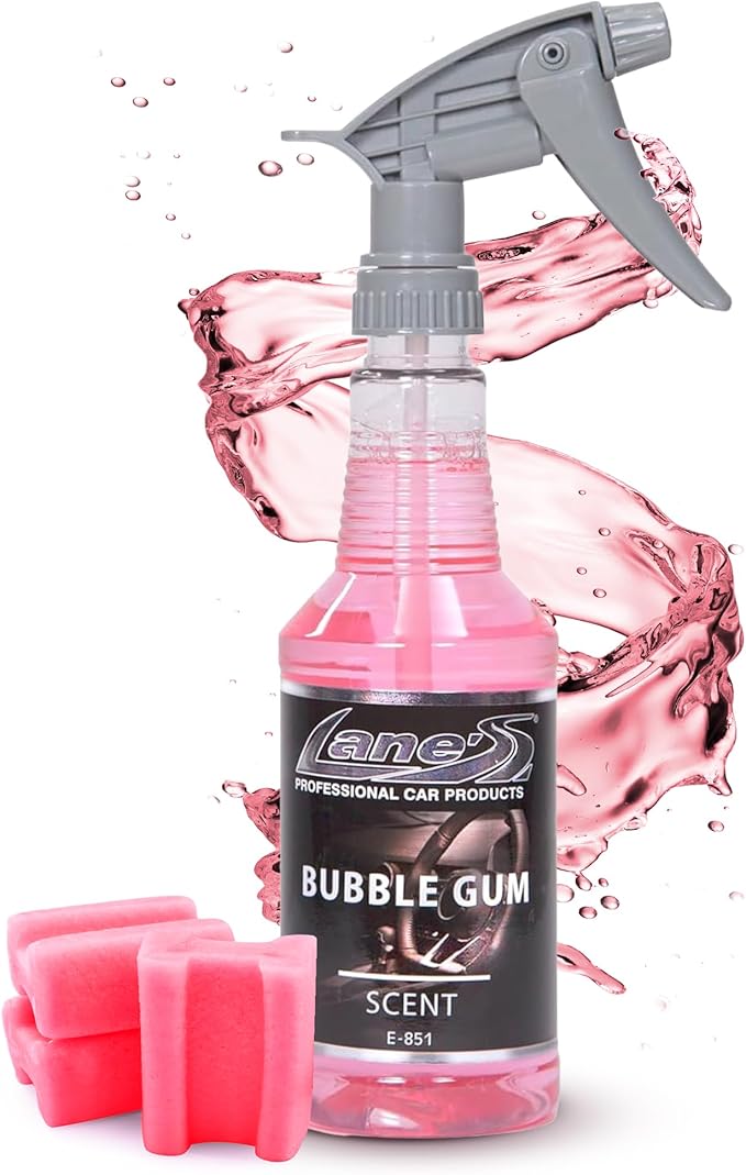Lane's Premium Car Air Fresheners - Bubble Gum Scent Water Based - 32oz Eliminate Bad Odors of Pet & Food From Car Interior Leather, Carpet, Upholstery Great For Cars, Trucks, SUVs, RVs & More