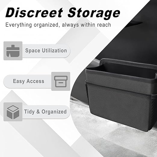 Car Trash Can, Foldable Hanging Vehicle Garbage Organizer Holder, Waterproof Automotive Trash Bag Holder Dustbin Storage Container for Console Door Seat Back SUV (Black)