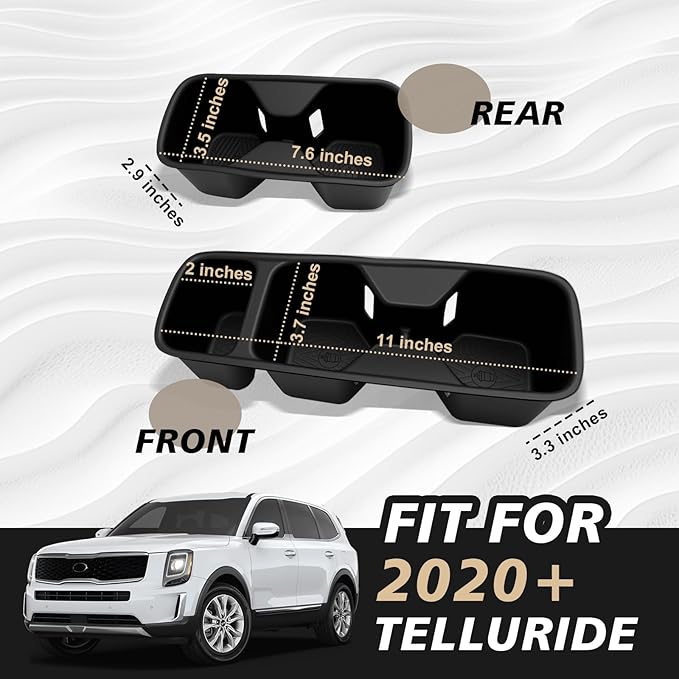 Muslogy Center Console Cup Holder Inserts Compatible with Kia Telluride 2020-2024 2025 Accessories Middle Console Front and Rear Drink Stopper Non-Slip TPE Organizer Cup Holder Replacement 2PCS Set