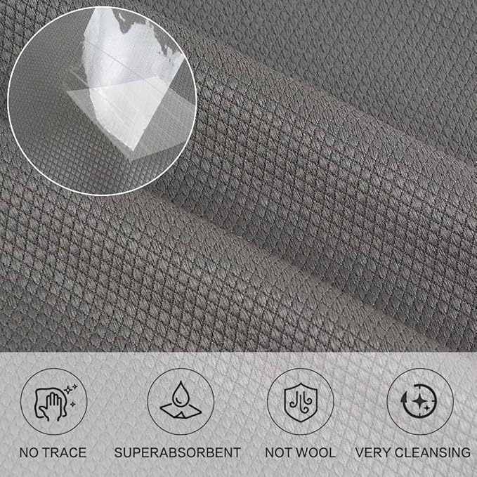 SINLAND Microfiber Glass Cleaning Cloth for Window, Car Windows, Mirrors, and Stainless Steel, Lint Free, Streak Free, 6-Pack, 16x16 Inch Grey