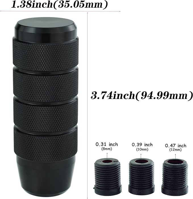 Abfer Cool Shift Knob 9 CM Aluminum Car Gear Stick Shifter Lever Handle Knobs Fit for Most Automatic Manual Vehicle (Black)