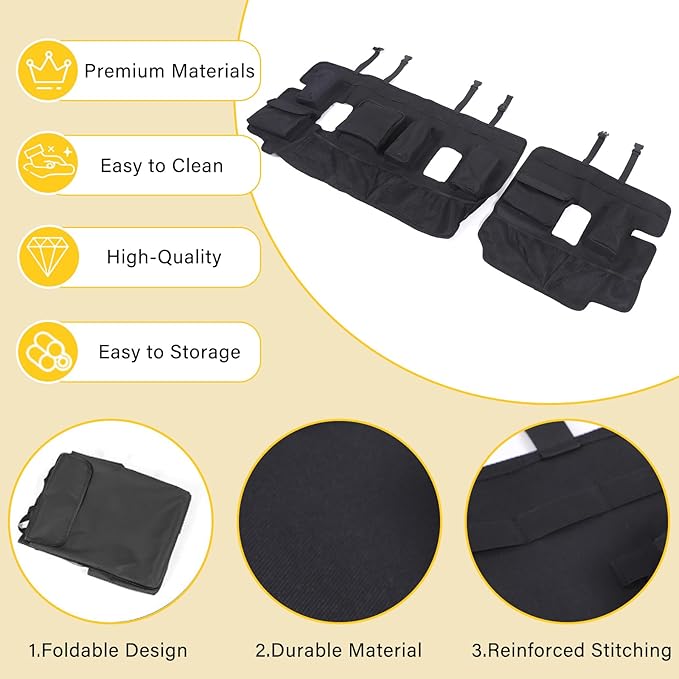 for Hummer EV Accessories Trunk Organizer Backseat Hanging Storage Multifunctional Large Foldable Cargo Seat Back Bag for Hummer EV SUV 2024 2025 2026 with 11 Pockets&Adjustable Straps