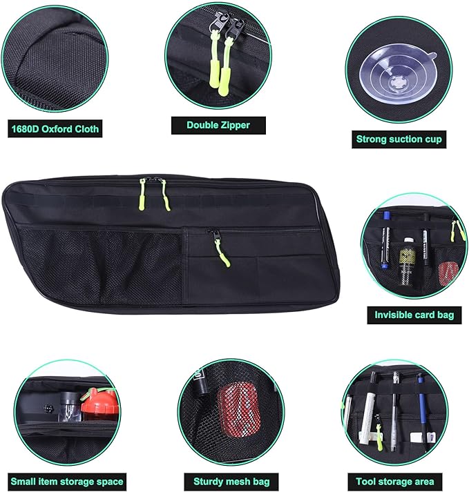 Car Trunk Organizer Storage Cargo for Hummer EV SUV Accessories Large Capacity Stable Foldable Multi-Function Trunk Side Window Luggage Storage Bag Rear Trunk Organizer for 2024 2025 2026 (Right)