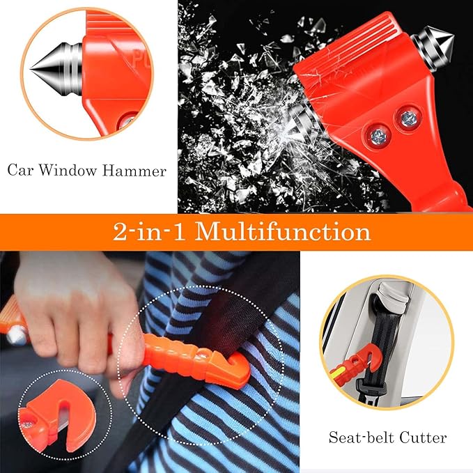 20 Pack Car Safety Hammer, Auto Emergency Escape Tool Car Window Glass Breaker and Seat Belt Cutter for Family Rescue, Car Life Saving Survival Kit