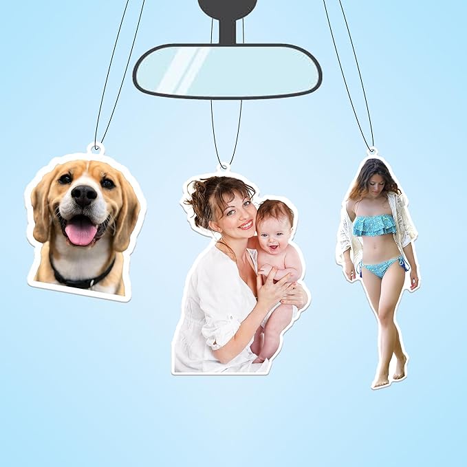 10/50/100Pcs Custom Logo Bulk Car Air Fresheners, Wholesale Custom Double-Sided Car Air Fresheners with Photo Text Logo, Suitable for Truck and Car Drivers, as Well as Business Logos (10 Crop)
