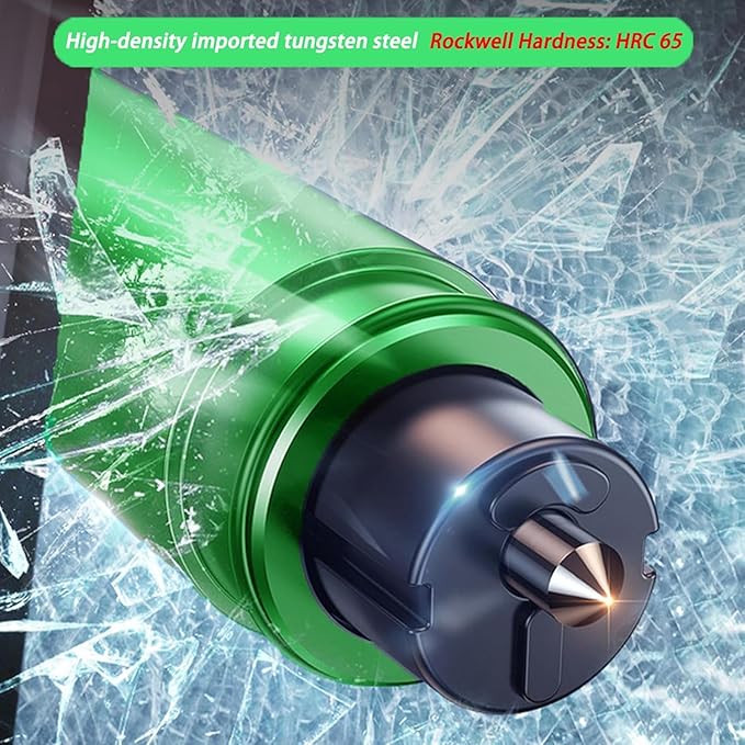 4Pcs Life Hammer Car Escape Tool and Seatbelt Cutter, Seat Belt Cutter and Glass Breaker, for Land and Underwater (4Pcs Green)