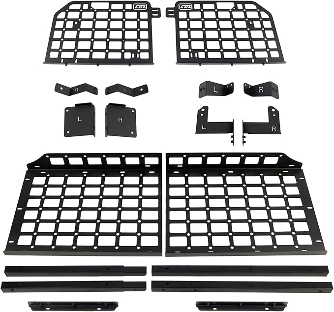 HIGH FLYING for Ford Bronco 4dr 2021 2022 2023 2024 Car Accessories Modular Storage Molle Panel Shelf Luggage Carrier Trunk Organizer Aluminum Alloy (Side Panel+Trunk Shelf)