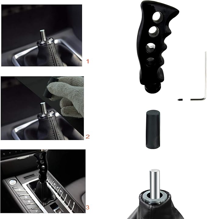 Lunsom Handle Shift Knob Car Shifting Transmission Shifter Stick Head Fit Most Manual Vehicle (Black)